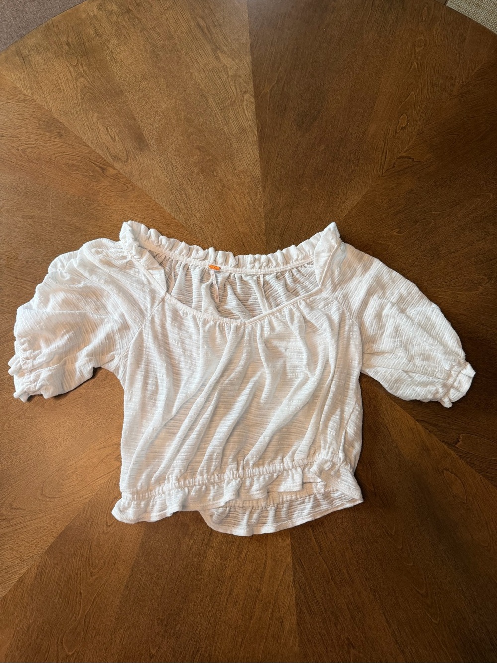 Free People White Lightweight Peasant Top